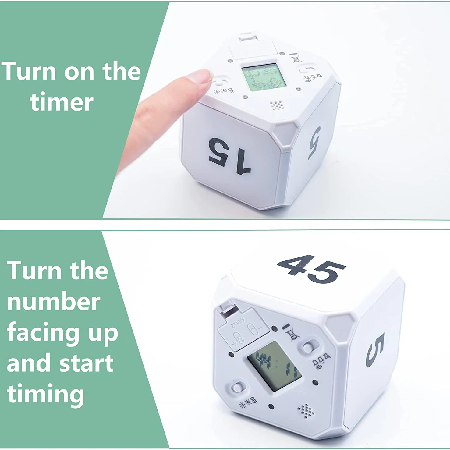 PERFECT MODERN Cube-Timer Kitchen Timer Gravity Sensor Flip Meditation Timer For Time Management And Countdown 5-15-25-45 Min