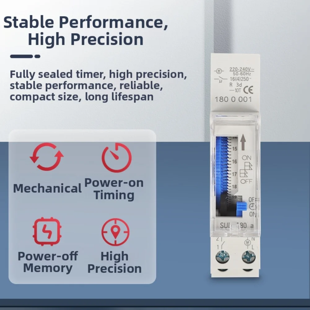 Pump Control White Analog Timer Mechanical Timer For Home Maximum Switching Voltage 230VAC Normally Open Contact Plastic Housing