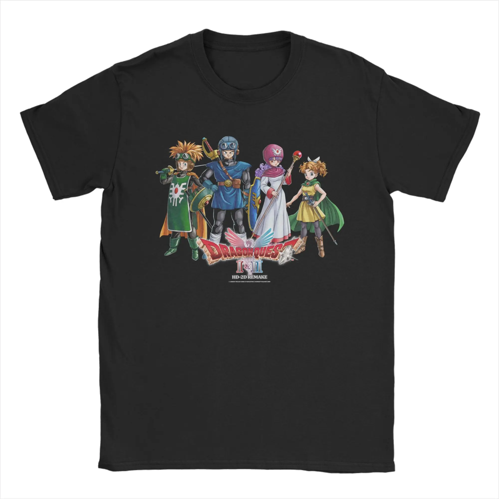 Dragon Quest I & II HD-2D Remake Heroes Art T Shirt Men's  Cotton Funny T-Shirts Crewneck  Tees Short Sleeve Clothing Plus Size