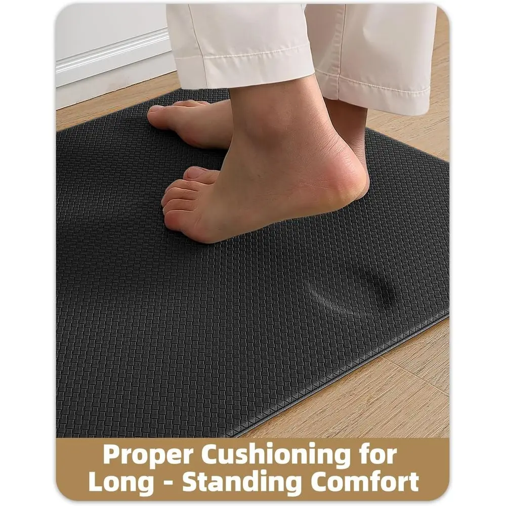 مجموعة مزدوجة من سجادات المطبخ المضادة للتعب مقاس 17 × 59 بوصة، مقاومة للماء، مقاومة للزيت، سهلة التنظيف، عدادات أرضية مطاطية رغوية غير قابلة للانزلاق