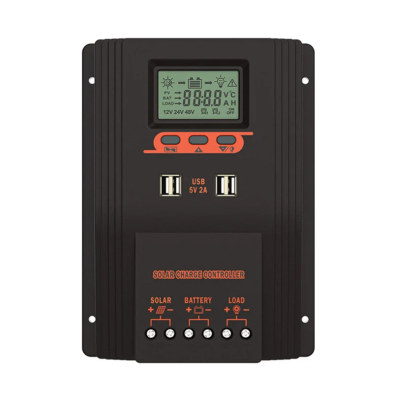 MPPT/PWM Solar Charger Controller Solar Panel Regulator LCD Display Various Load Control Modes 12/24/48V