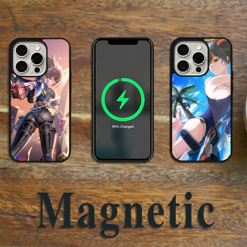 Z-Zenless Zone Game Zero Zhu Y-Yuan Phone Case Magsafe Magnetic For iPhone 11 12 13 14 15 Pro Max Plus Wireless Charging