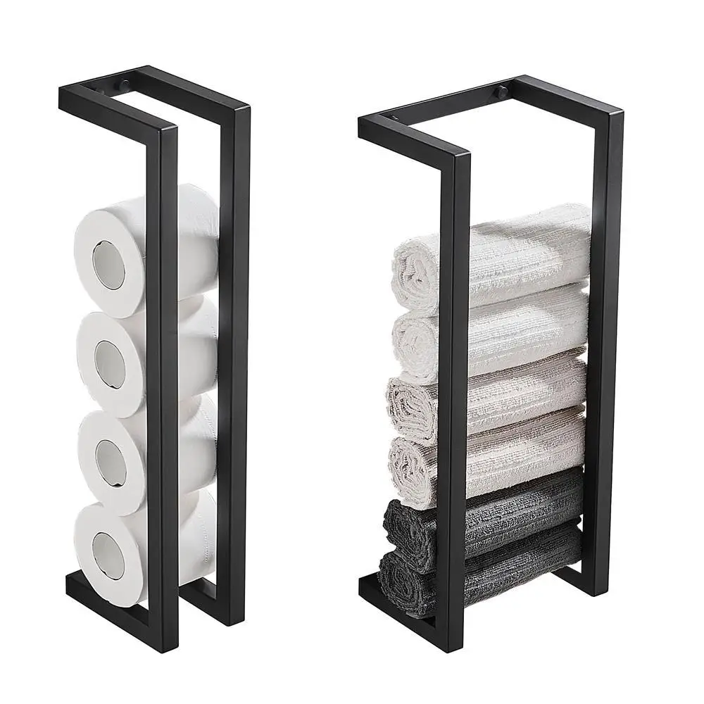 Toilet tissue storage rack, towel storage rack, detachable stainless steel wall standing tissue storage double pole, bathroom