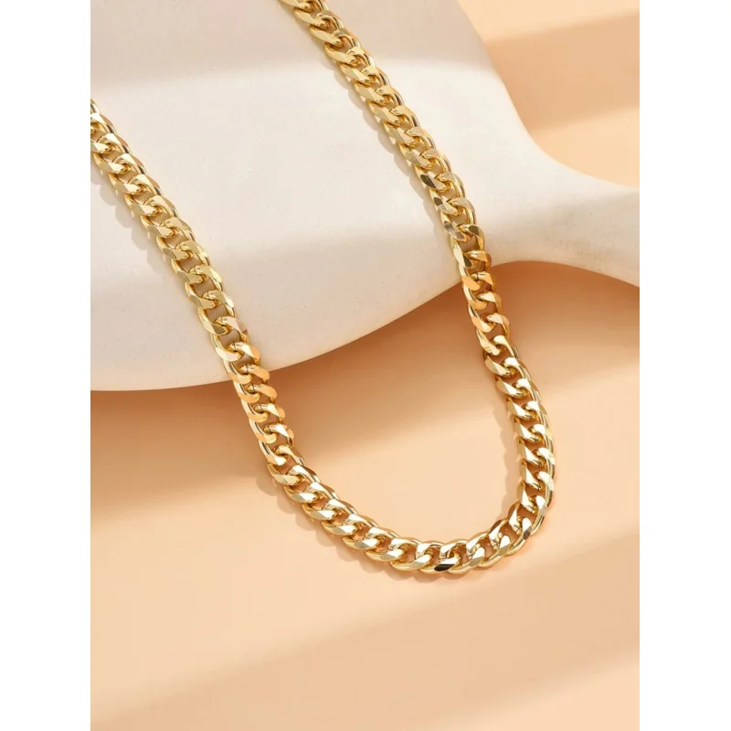 1pc Punk Style Metal Thick Chain Necklace For Women Gothic Statement Chokers Vintage Retro Jewelry Gift for Girls
