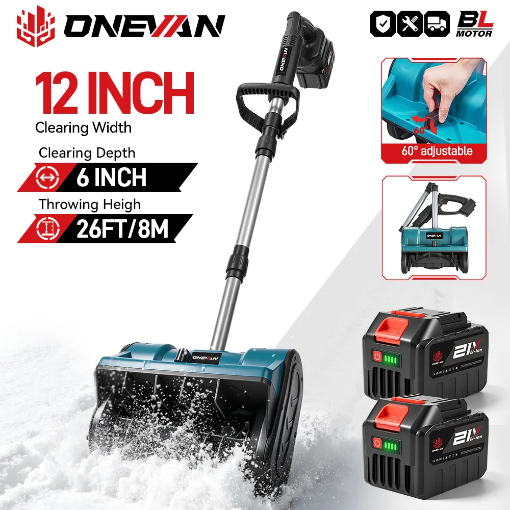 ONEVAN 2500 W/3000 W Bürstenlosen Elektrischen Schneepflug Schnee Kehrmaschine Cordless Clean Street Hof Werkzeug Für Makita 18 V Batterie Pin