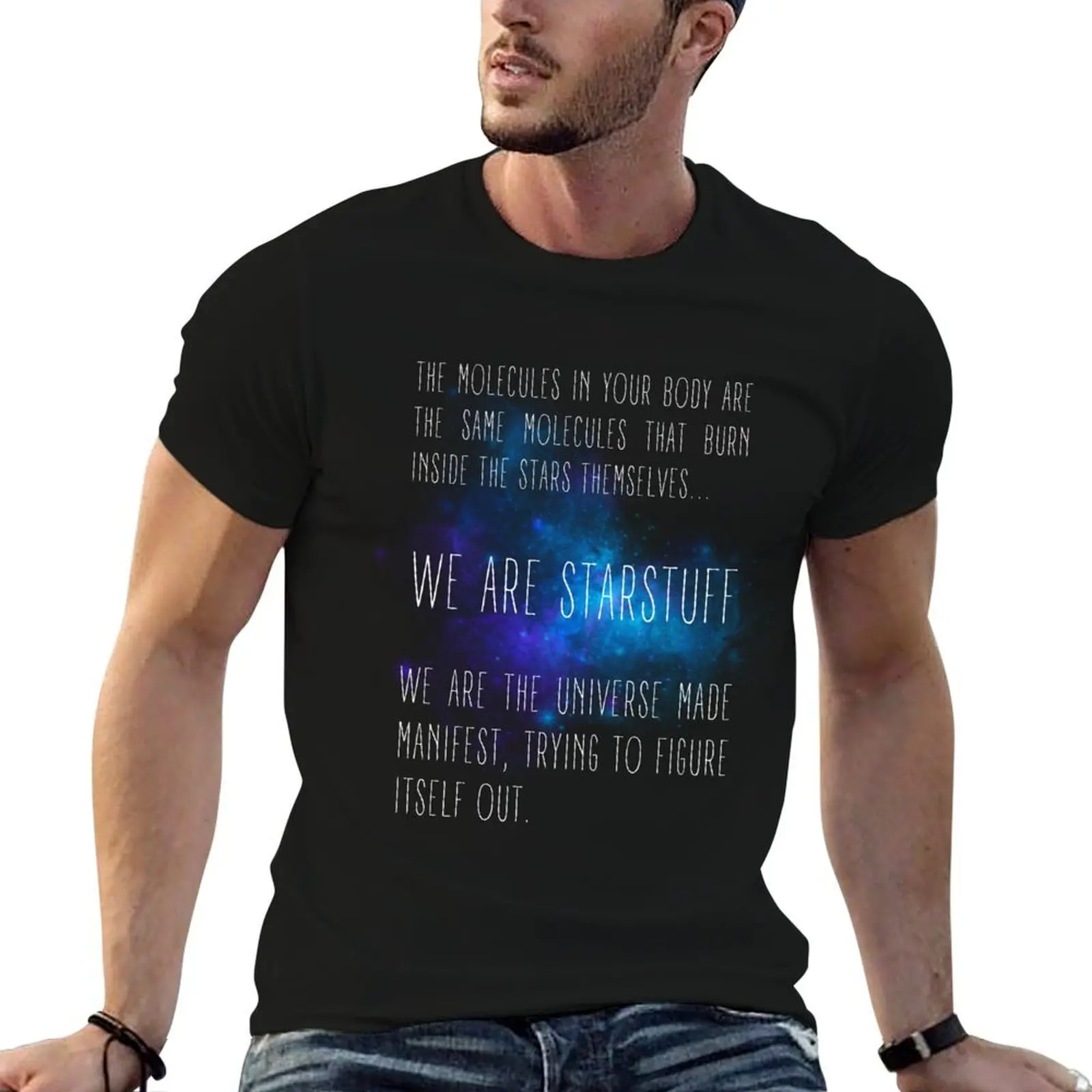 We Are Starstuff - Blue Nebula - Black - B5 Sci-Fi T-Shirt Personalized t-shirt korean fashion mens white t shirts