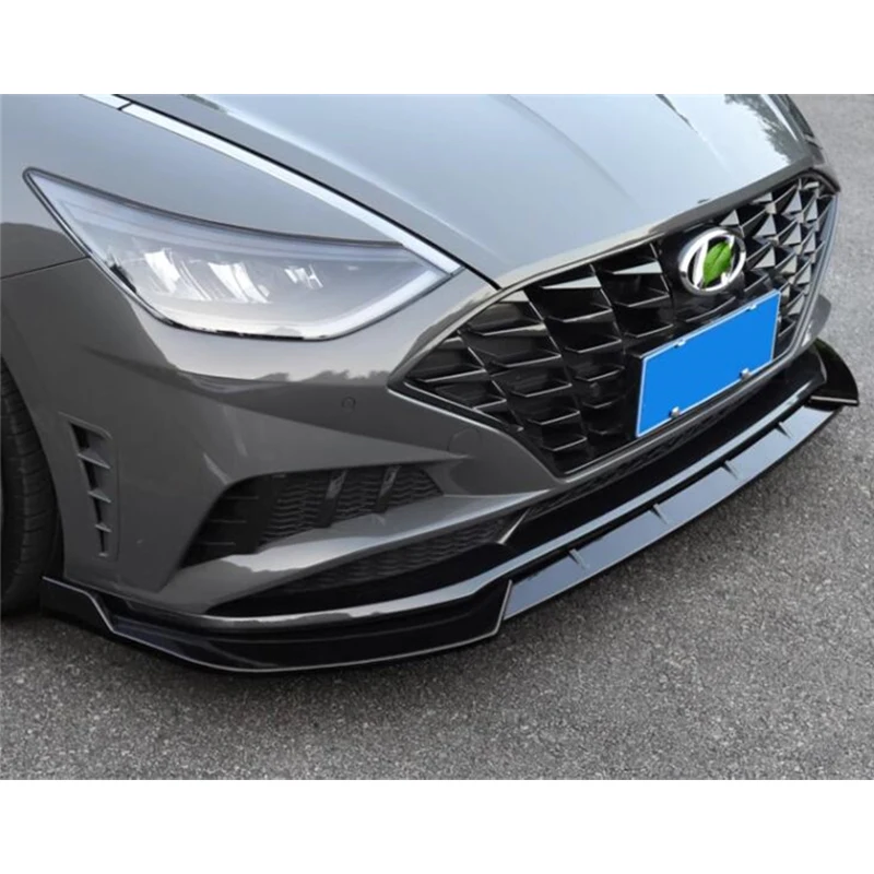 

Для 3 шт. ABS передний бампер, диффузор для губ, сплиттер, новый Hyundai Sonata, черные аксессуары для предотвращения столкновений, комплект кузова 2019-2023 года