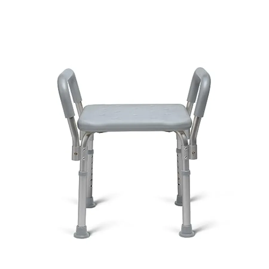 

Backless Shower Chair with Arms - 350 lb. Capacity Bench Stool Seat for Elderly Seniors Independent Adult and Disabled Adults