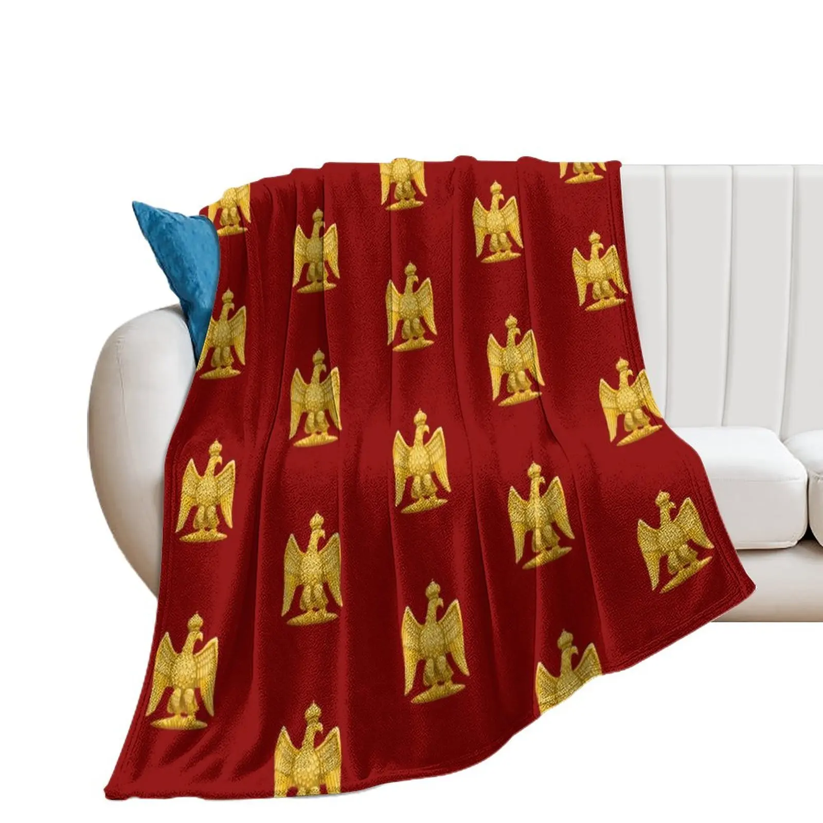 

Napoleonic Imperial Eagle: Red Throw Blanket Winter beds decorative Hair Blankets