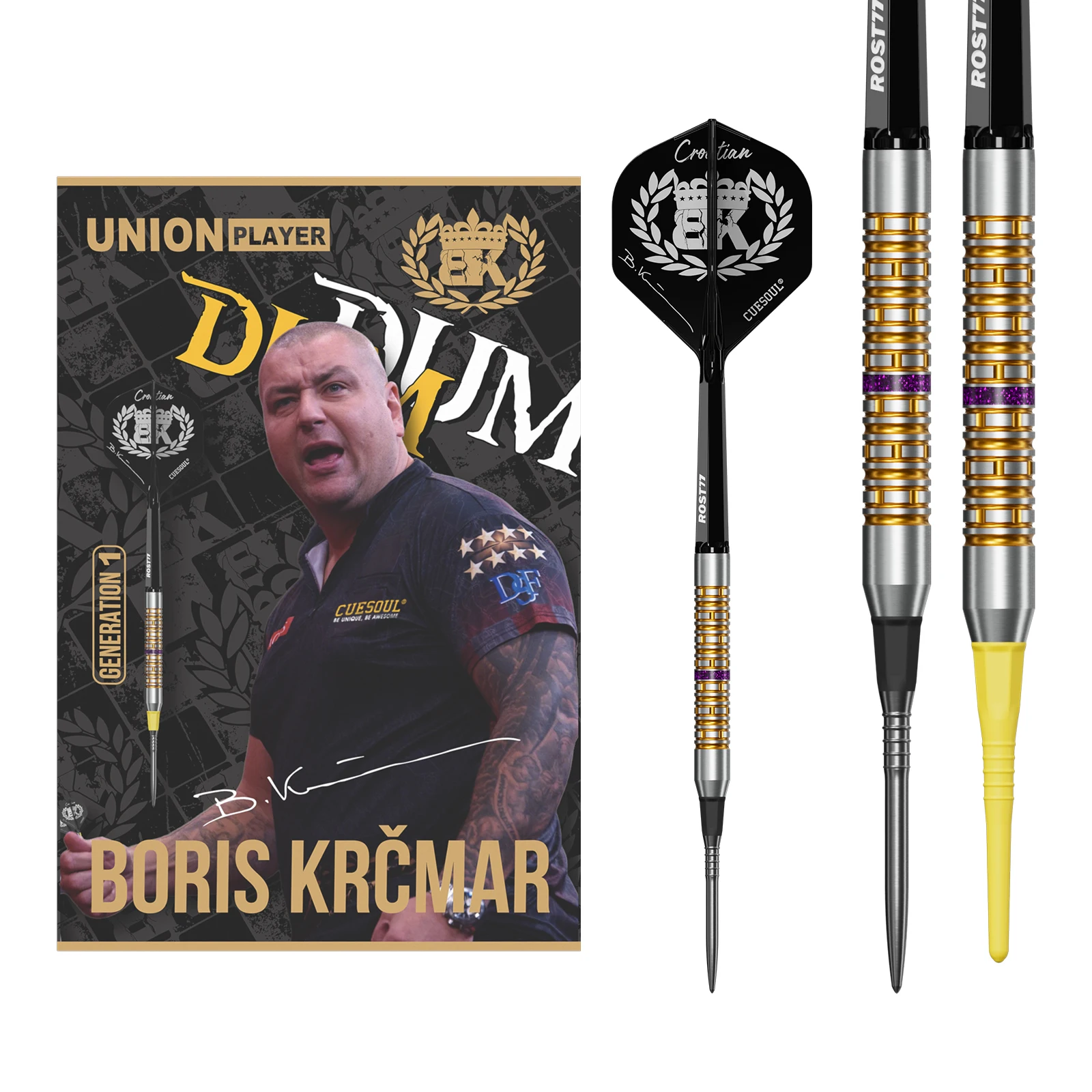 

CUESOUL ‘Boris Krčmar’Generation One 95% Tungsten Dart Set
