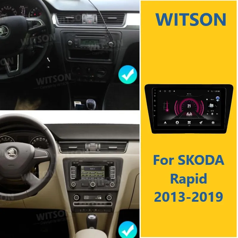 WITSON Android Auto Stero For SKODA Rapid 2013-2019 Car Radio Carplay Multimedia GPS Vehicle Head Unit