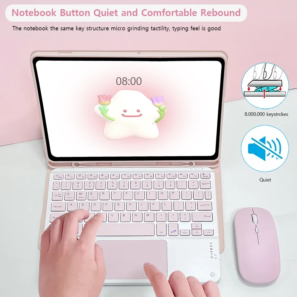 Magic Keyboard Case For 2025 New Samsung Galaxy Tab S10 S9 S8 S7 S6 Lite FE Plus Ultra A9+ 11/12.4/13.1/14.6 inch Wireless Mouse