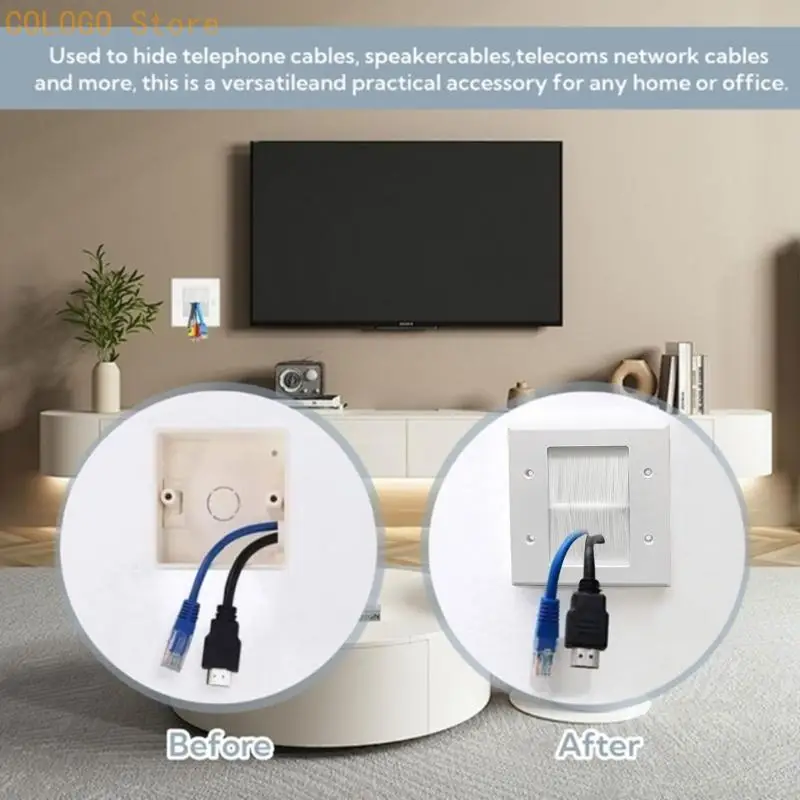 Brush Wall Plate Cable Passthrough Wall Outlet Cable Entry Cover Enduring D0LD