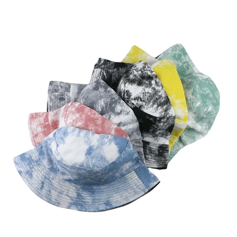 Bocca Tie Dye Bucket Hat Reversible Fisherman Panama Hats Men Women Foldable Double Sides Hip Hop Summer Outdoor Fishion Cap