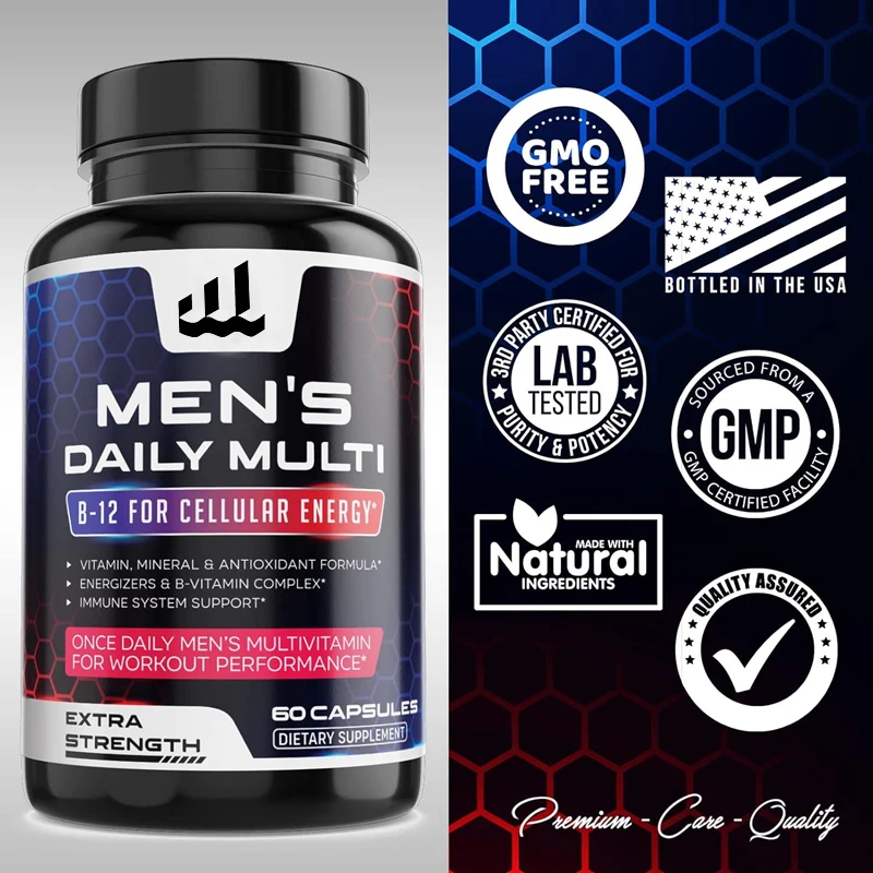 

Men's multivitamins - multiple vitamins A, C, D, E, B, lycopene, zinc, calcium, etc. - energy, immune,and overall health support