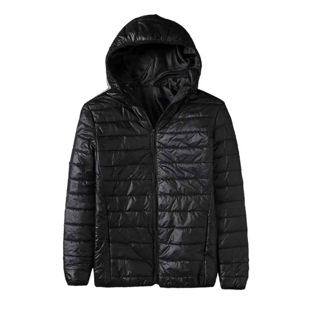 

Winter Men's Hooded Jacket Cotton Coat with Hood Neck Protection Padded Pockets Warm jaqueta masculina