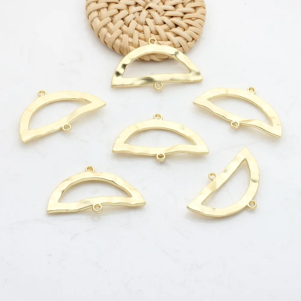 Jewelry Making Accessories  Plated Zinc Alloy Metal Hollow Fan-shaped Charms Connectors 11*22MM Linker 10pcs/lot