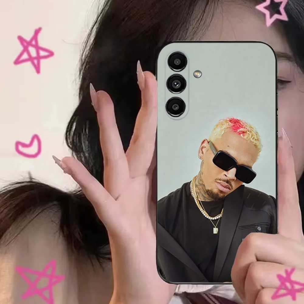 Chris Brown Rapper B-Breezy Phone Case For Samsung S24,S21,S22,S23,S30,Ultra,S20,Plus,Fe,Lite,Note,10,9,5G Black Soft Cover