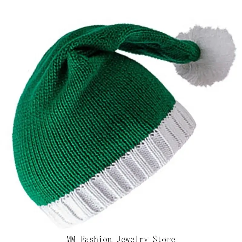 D0UB Decoration Adult Children's Hat Personality Accessory Hat Knitted Colorful Christmas Hat Holiday Outfits