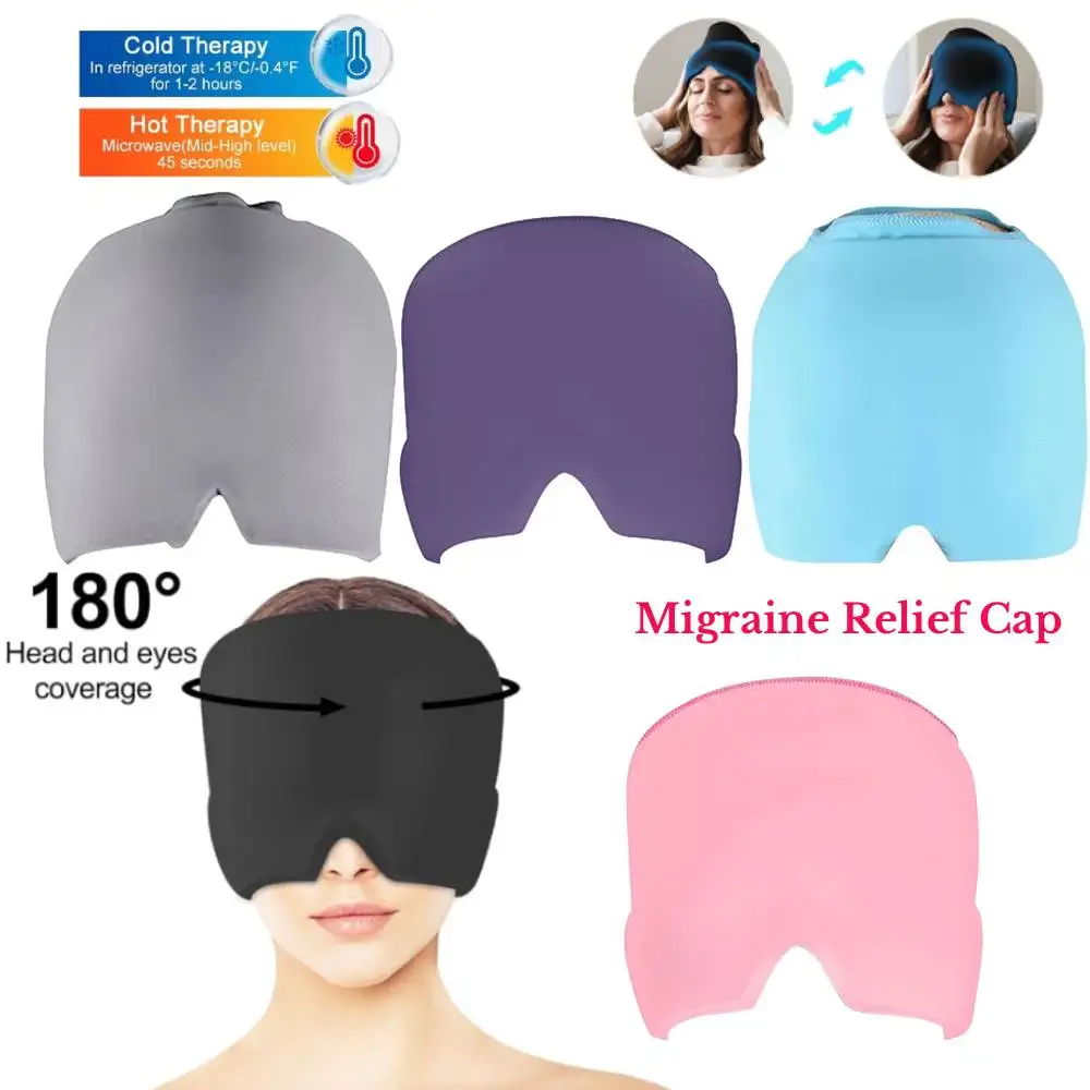 

Relief Headgear Migraine Relief Cap Gel Ice Cap Cold Compress Therapy Cap Ice Head Wrap Pack Eye Mask For Pressure Relieve Pain