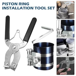 3Pcs Piston Ring Installer Piston Ring Plier Piston Ring Compressor Tool Stainless Steel Vehicle Maintenance Clamp Durable