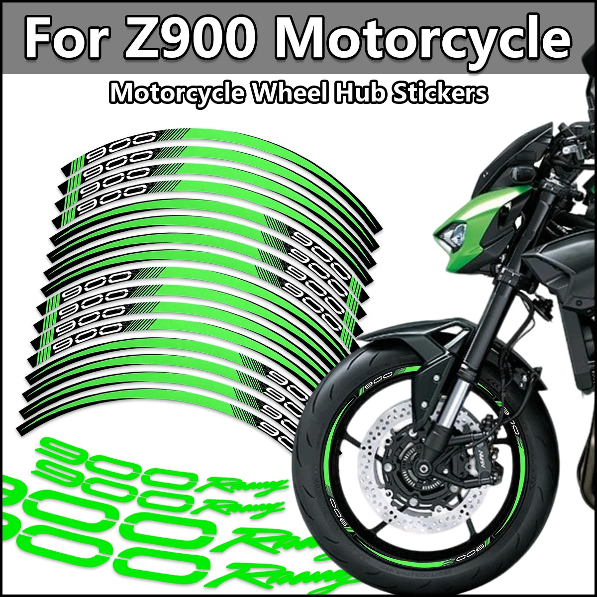 

For Z900 Z 900 Motorcycle Accessories Sticker Wheel Hub Rim Stripe Tape Vinyl Reflective Waterproof Decorative Motor Bike Decals