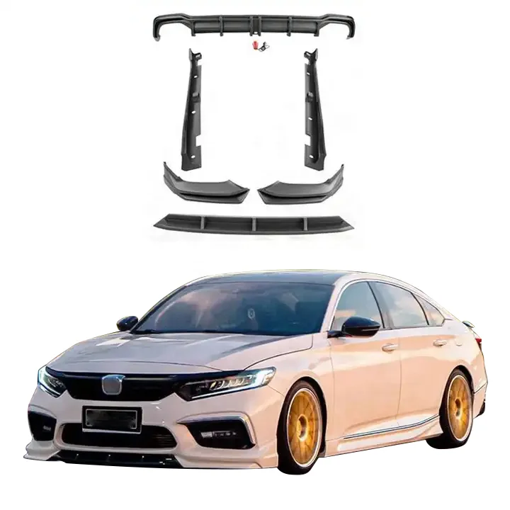 

Hot Selling ABS Material Car Bumper Front Splitter Lip Rear Lip Side Skirts for Honda Inspire 2019 2022 Car Body Kits Assembly