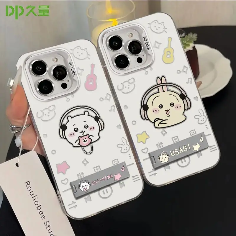

Жесткий чехол для телефона Chiikawa Hachiware для iPhone 12pro 13 14plus 15promax, милый прозрачный защитный чехол с музыкальным рисунком Usagi