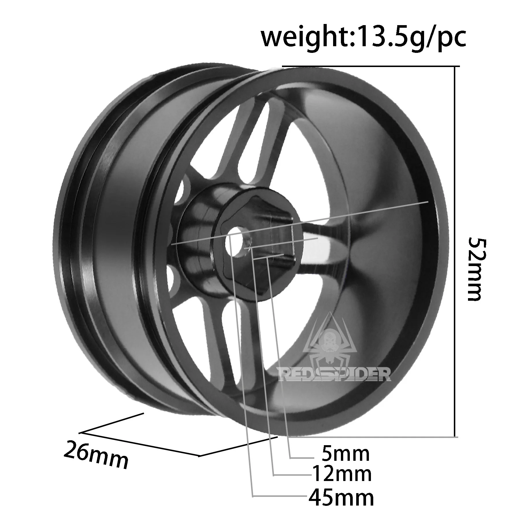 RS Red Spider 1/10 HSP 94122 94123 D4 TT02 Drift Symulowane Aluminiowe Piasty Kół YX03