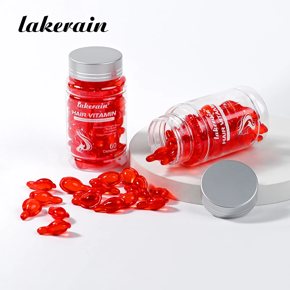 60 Capsules Argan Oil Hair Vitamins Nourishing Repairing Strengthening Smooth Shiny for All Hair Types Daily Hair Care Treatment