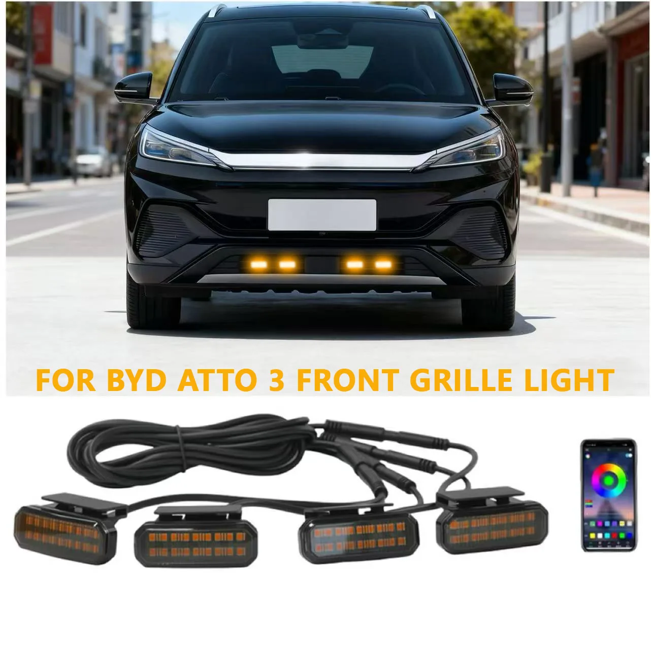 

18LED Front Grille Light FOR BYD ATTO 3 Car Daytime Running Light Wheel Eyebrow Lamp For Pickup Offroad 12V