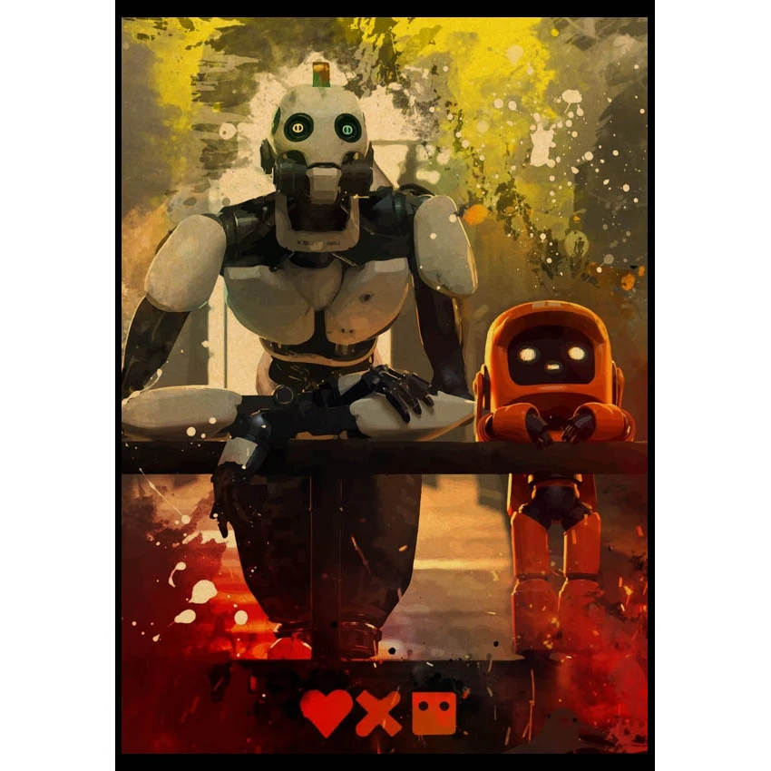 Love Death and Robots Kraftpaper Poster HomeDecal Painting Wall Sticker for Coffee House Bar Tv Poster Art Home Decore