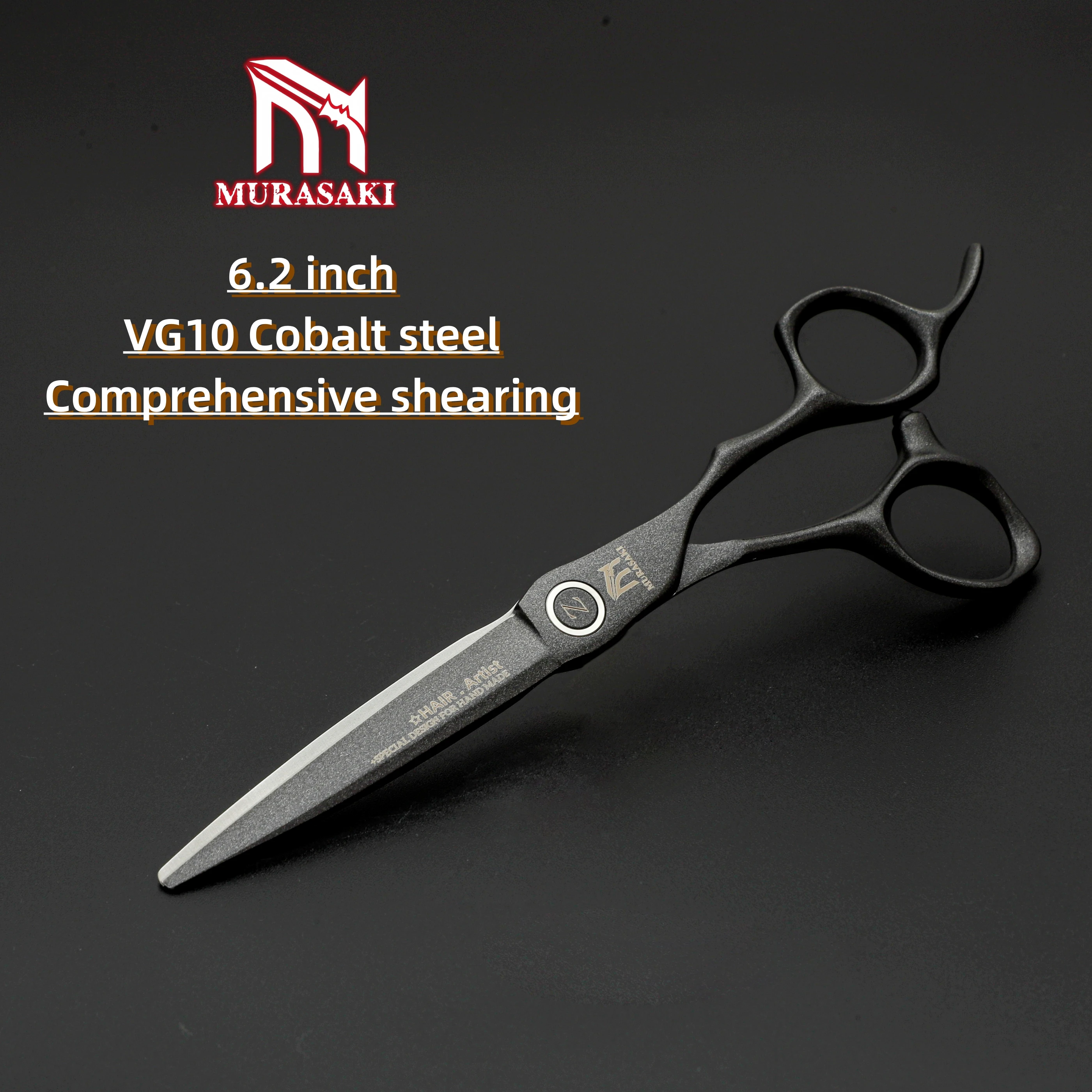 MURASAKI VG10 Stahl Friseurscheren, 6,0 Zoll Effilierscheren, Ergonomisches Design Haarschneidewerkzeuge, Sehr Scharf und Langlebig – Detail 9