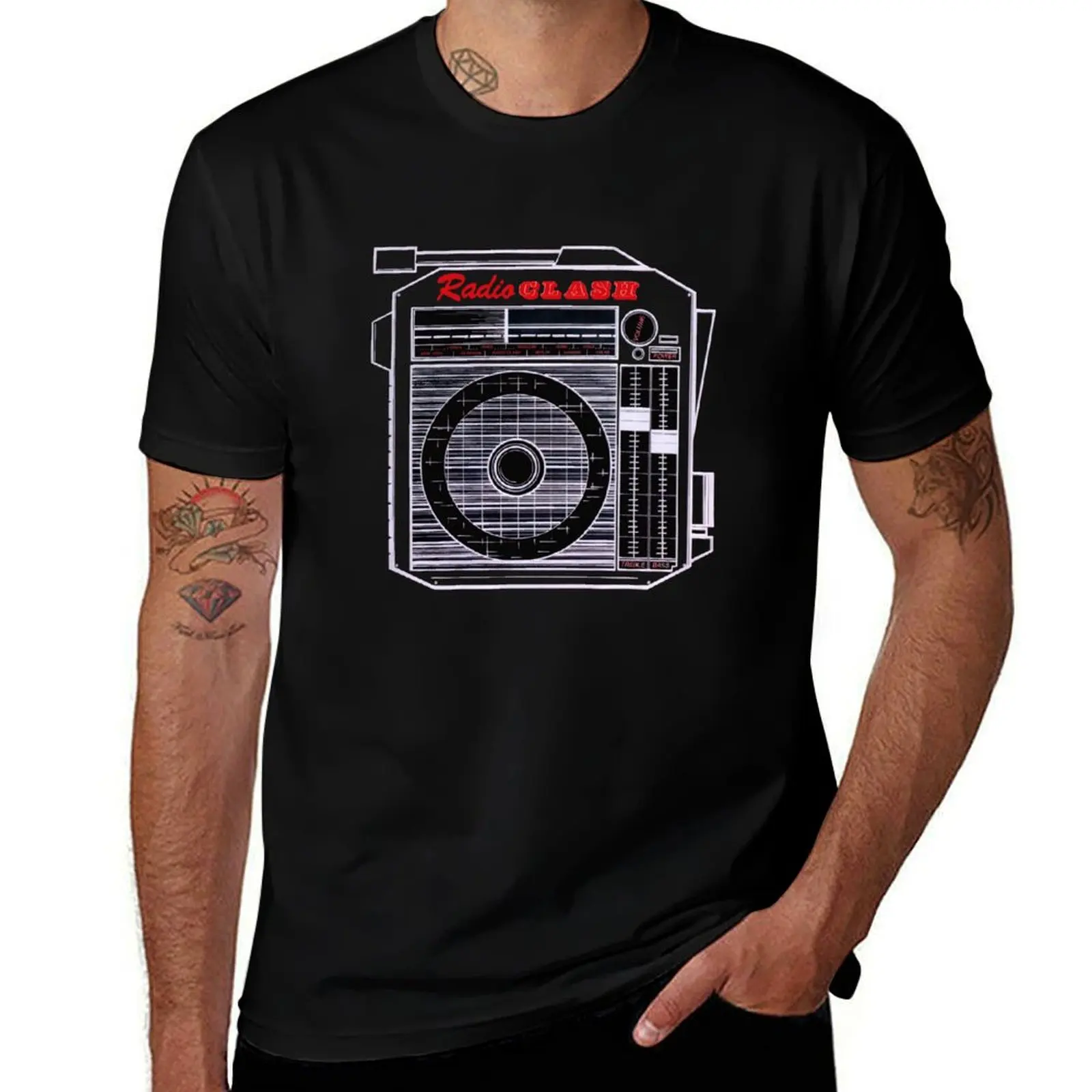 

Radio Clash T-Shirt boys animal print street wear black t-shirts for men