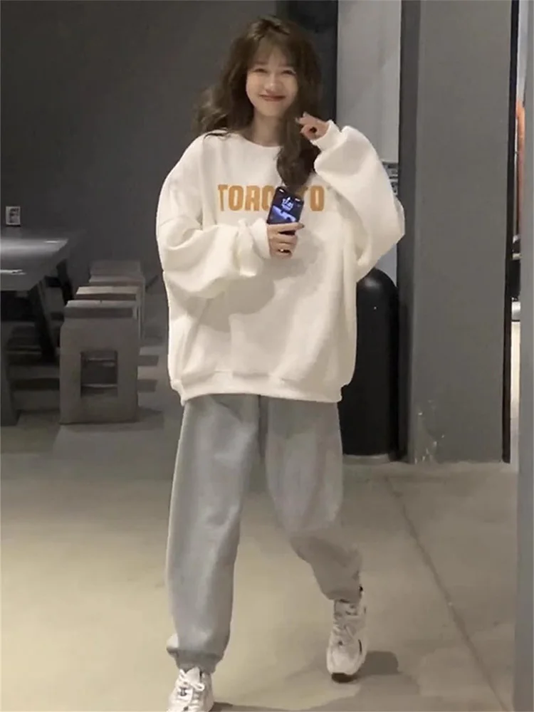 

Women's Sportswear Set Loose Running Outfit Two-Piece Casual Spring Autumn Korean Style Small Size Student Fitness Ensemble