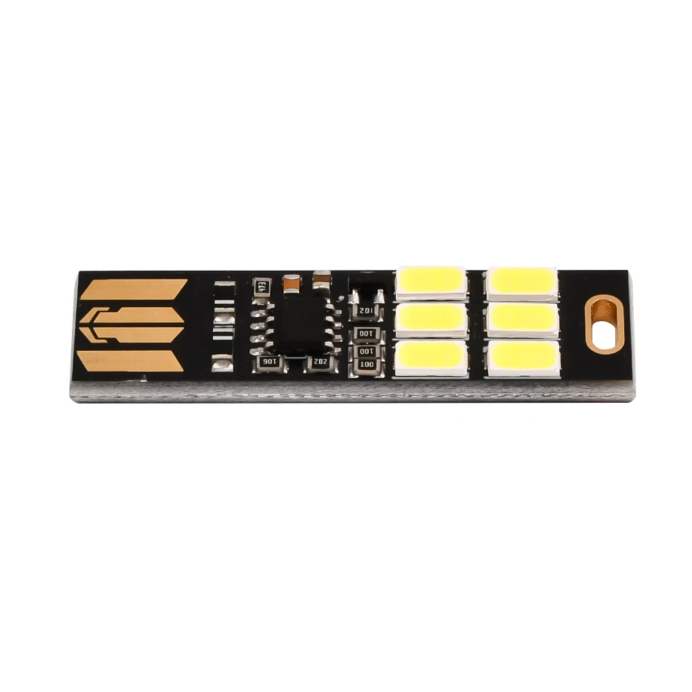 LED Circuit Boards USB Light Keychain Super Bright 6 LEDs Mini USB Light Lamp with Smart Touch Electrodeless Dimming Switch