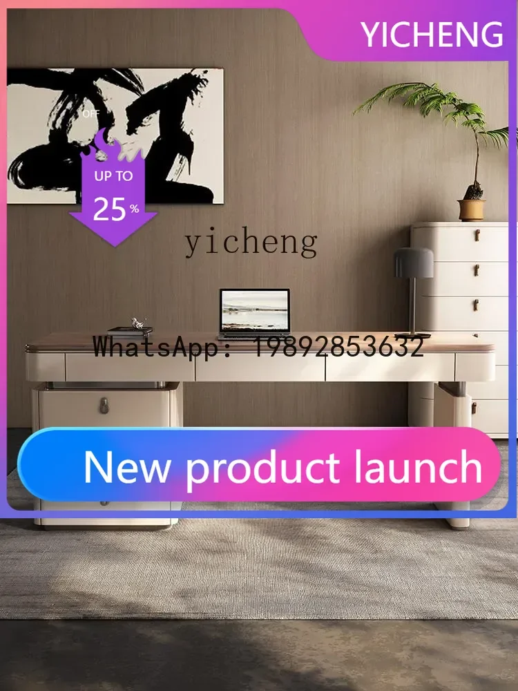 

LYY Light Luxury Walnut Computer Desk Home Office Desk Bedroom Desk