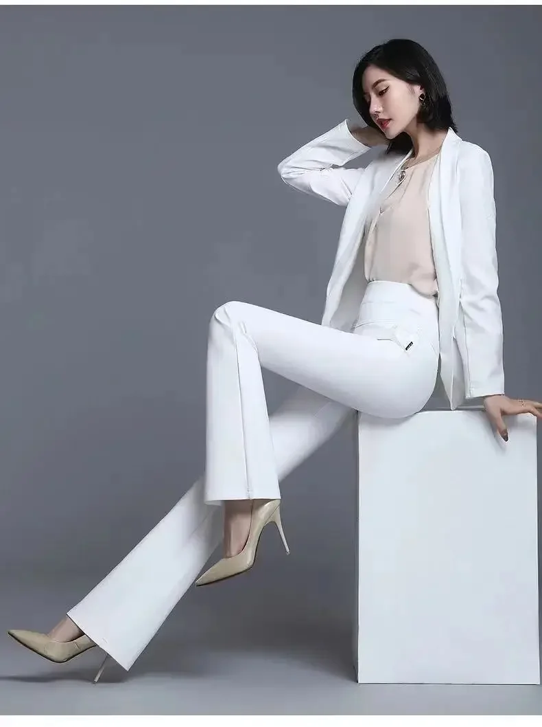 

Новые тонкие повседневные брюки с подвеской в корейском стиле, эластичные костюмные брюки, брюки с микроклеш с высокой талией, весна и лето