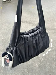 Large Capacity Nylon Tote Bag Women's Single Shoulder Bag for Class Autumn Winter New Style Versatile INS College Student Bag