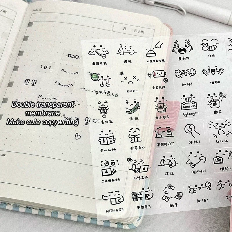 Cute 2pcs Steve Random Pet Transparent Emoticon Stickers Journal Decorative For Home And Professional Use