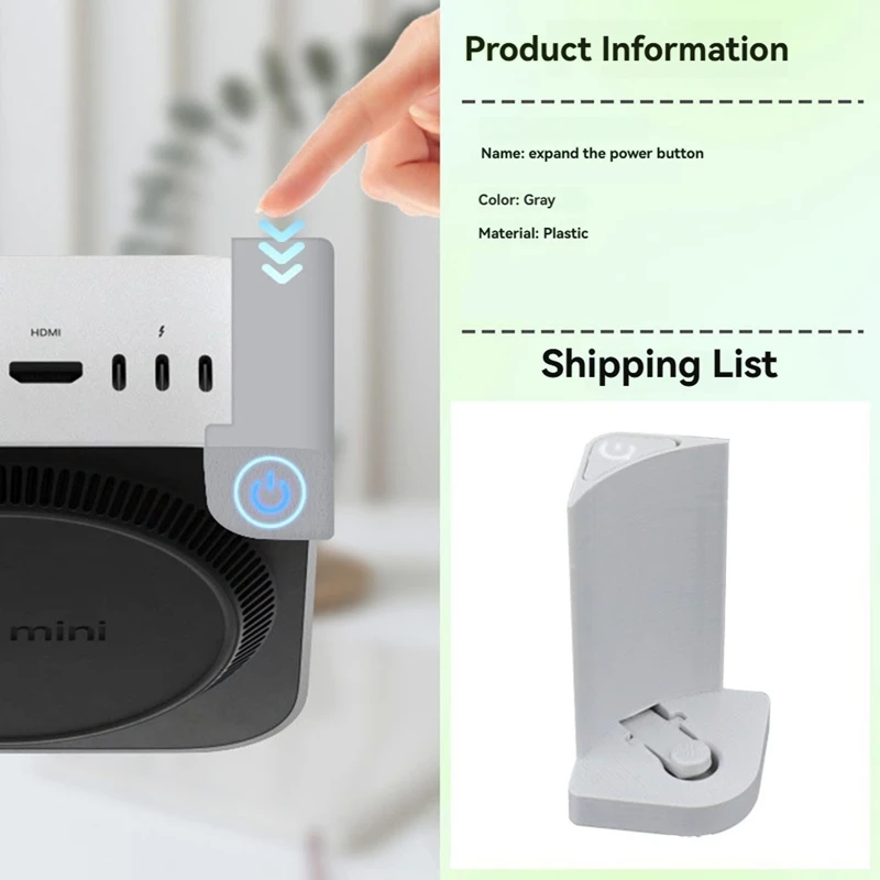 

Кнопка включения с верхним расположением для Mac Mini M4/M4 Pro, серая