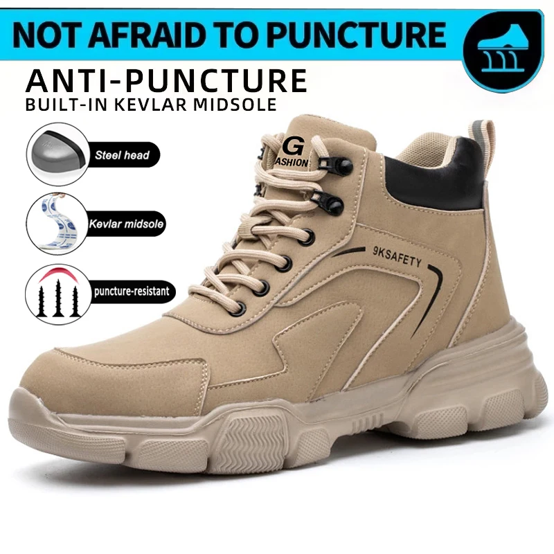 Stab-resistant Work Shoes, Men's and Women's Steel-toed Safety Shoes, Lightweight Protective Work Sneakers, Construction Safety