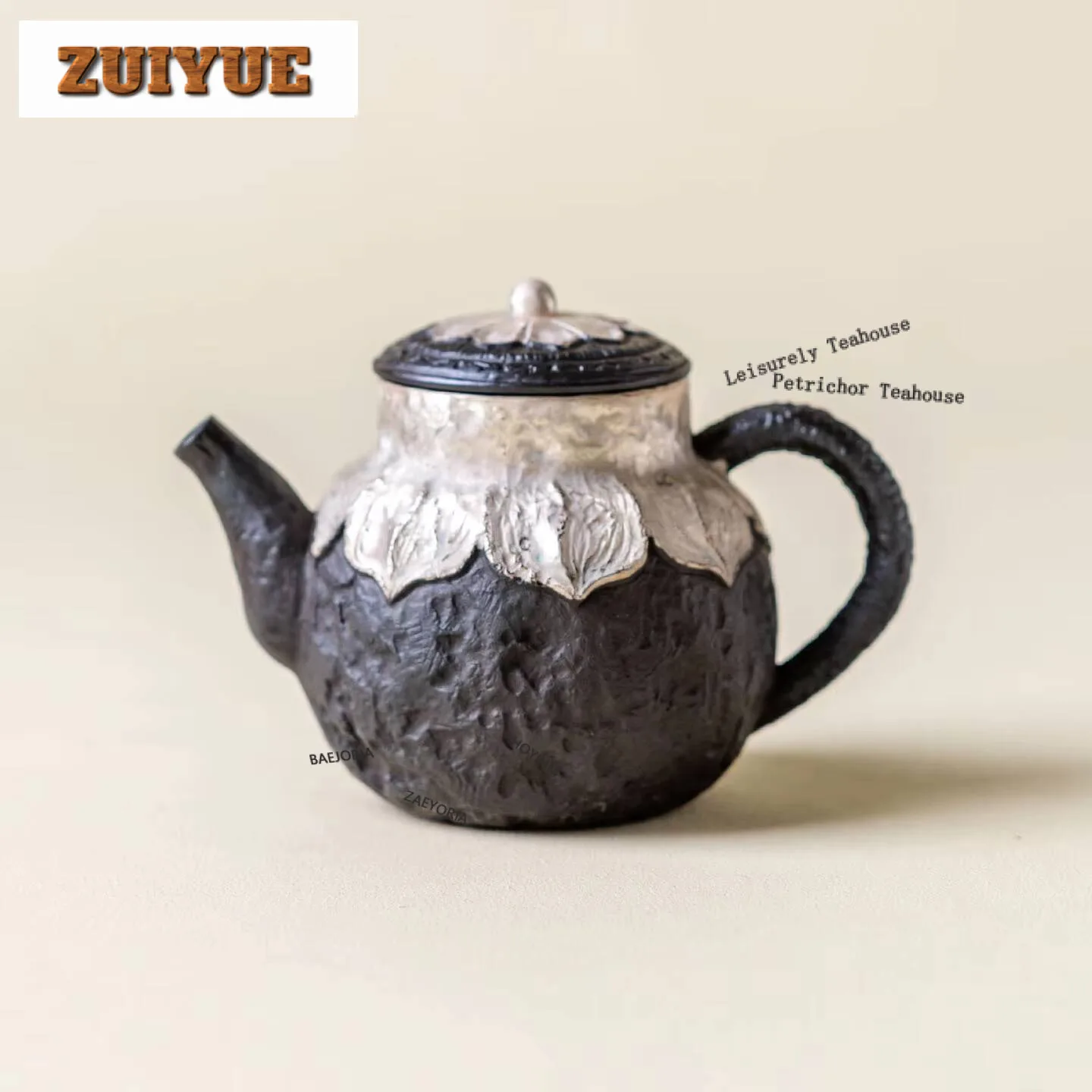 

130ml Black Purple Clay Sier-plated Teapot Boutique Tea Infuser Pot Tea Maker Kettle With Ball Hole Tieguanyin Tea Items Gift