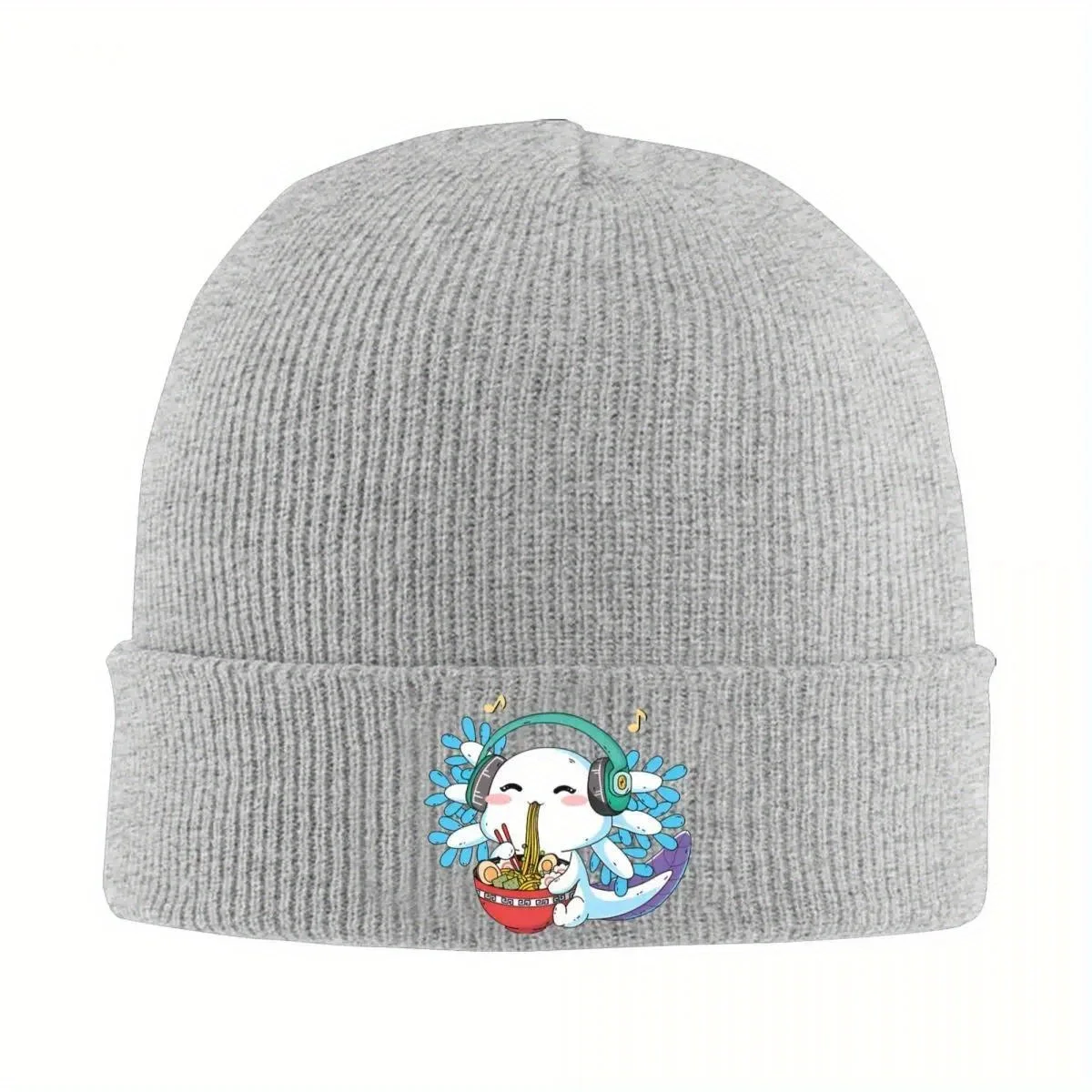 Cute Axolotl Ramen Knitted Hat Beanie Winter Hat Warm Unisex Color Animal Cap Men Women