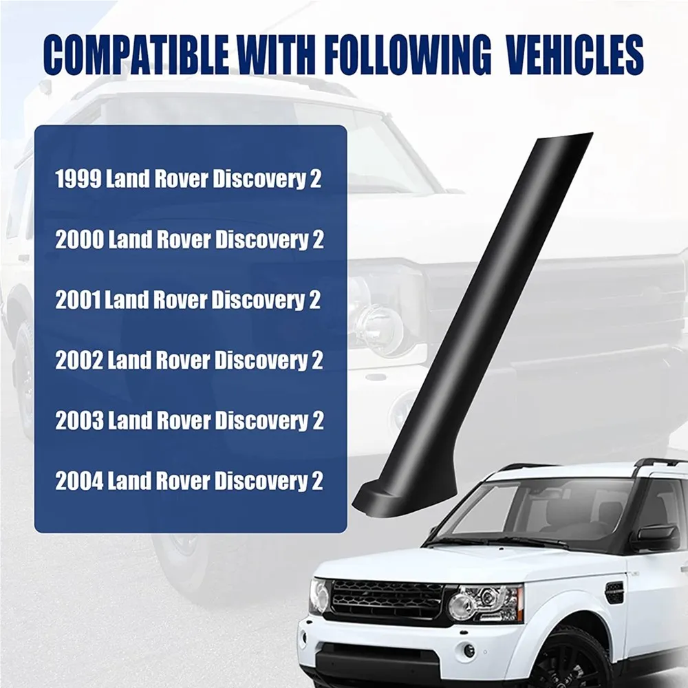 1 paio di modanature per montanti con rivestimento esterno del parabrezza anteriore destro e sinistro per Land Rover Discovery 2 1999-2004