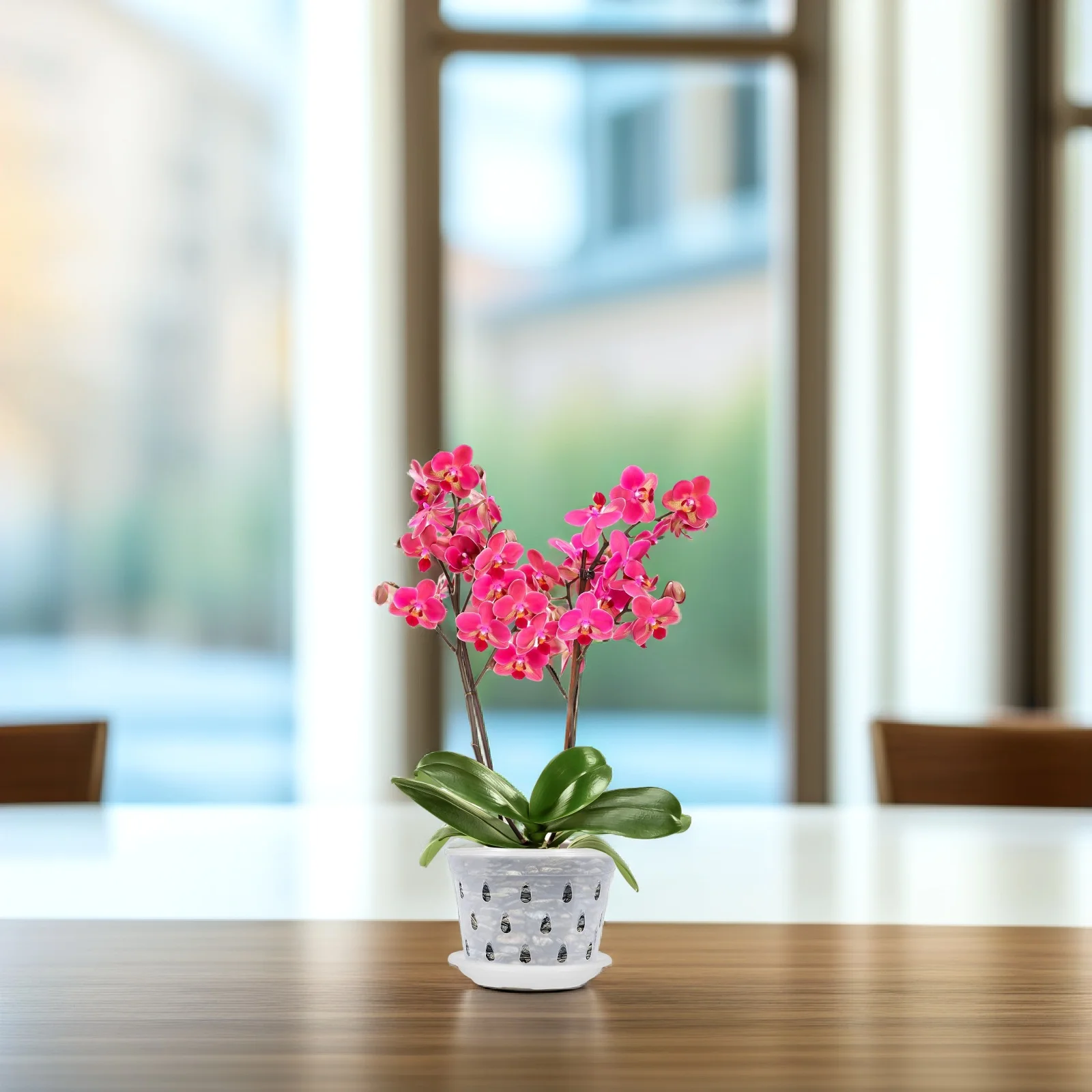 

5 Sets 5 Inch Clear Plastic Orchid Pots with Drainage Durable Plant Containers for Nursery Garden Flowers