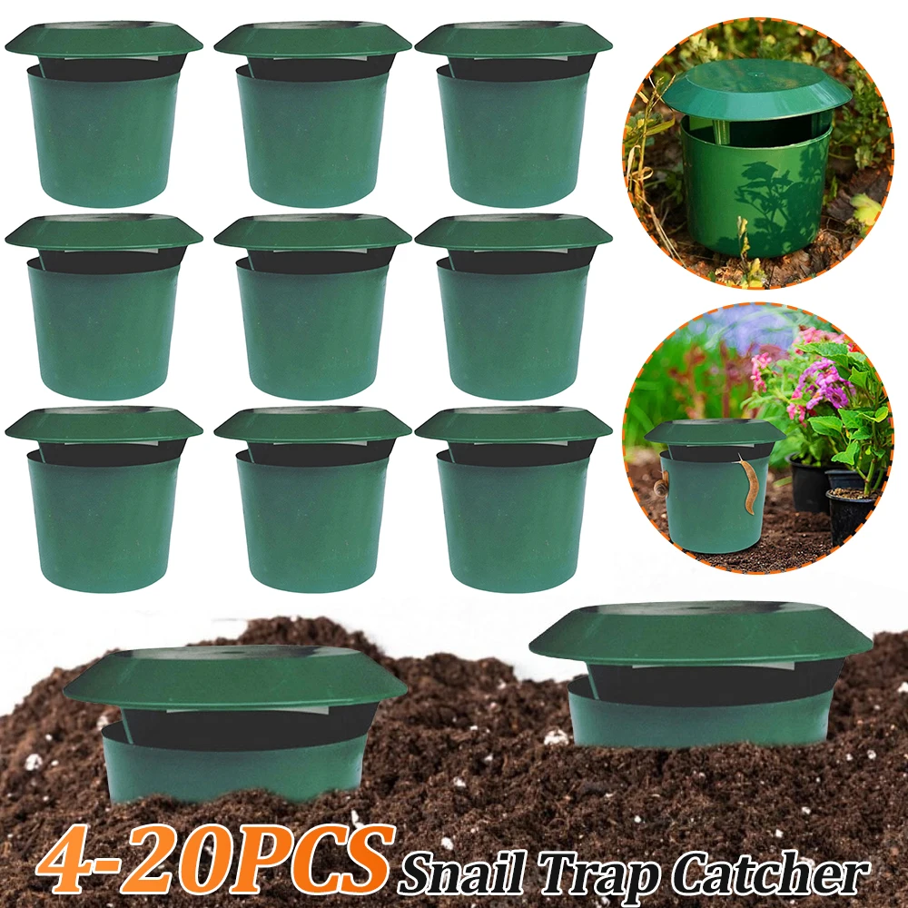 

4-20PCS Snail Cage Slug House Snail Trap Catcher Pests Reject Gintrap Tools Animal Pest Repeller Garden Farm Protector Accessory