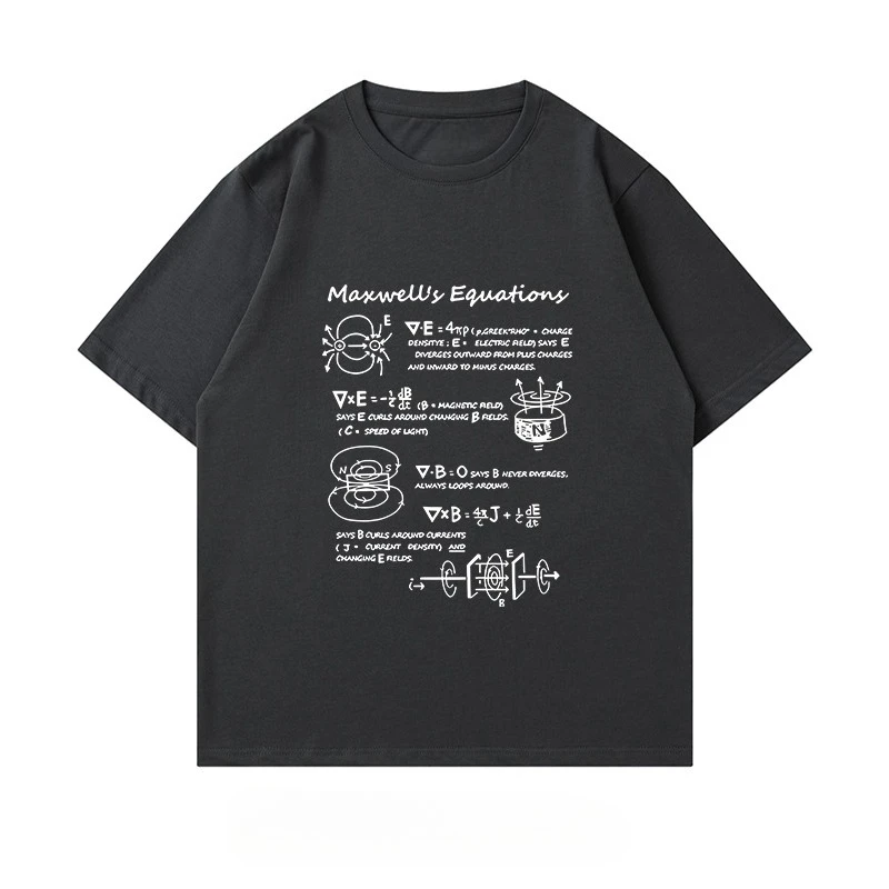 The Latest 2025 Magnetic Formula Pattern Printed Fashionable Casual Short-sleeved Men's and Women's Loose Street Top