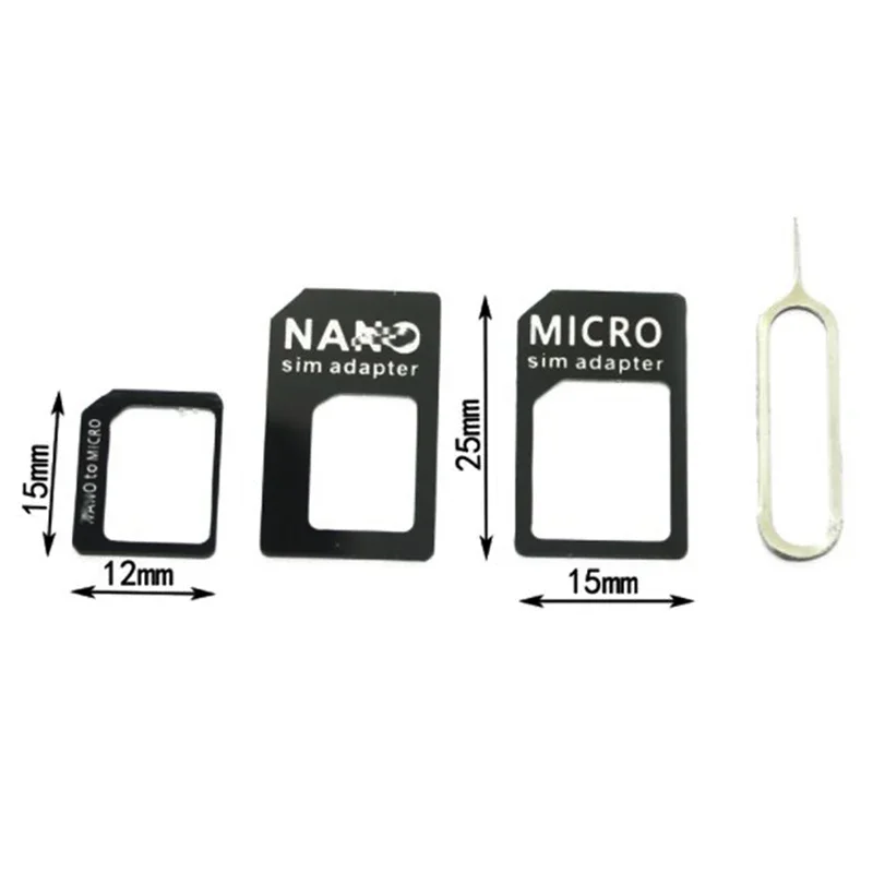 5Pcs 4In1 Convert Nano SIM Card To Micro Standard Adapter Converter Set For Iphone Huawei For Samsung 4G LTE USB Wireless Router