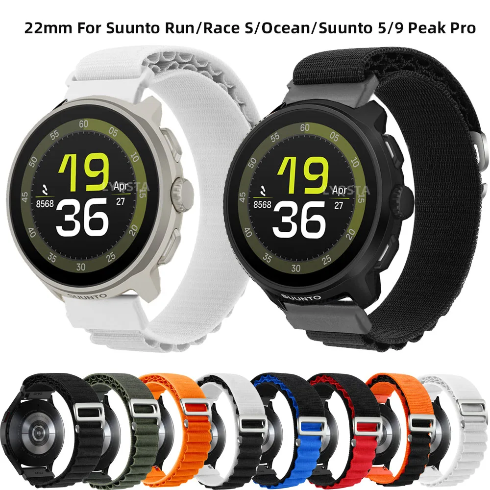 Нейлоновый ремешок 22 мм для Suunto Run/Ocean/Vertical Race S, ремешок для часов, сменный браслет для Suunto 5/9 Peak Pro